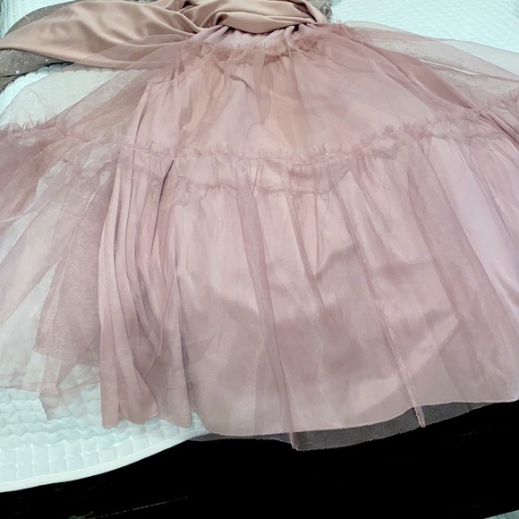 B DARLIN Beautiful Off the Shoulder Glitter Full Length Prom Dinner Party - Picture 10 of 13